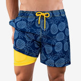 Blue Pineapple - Mid-Length Hybrid Short - Capelle Miami