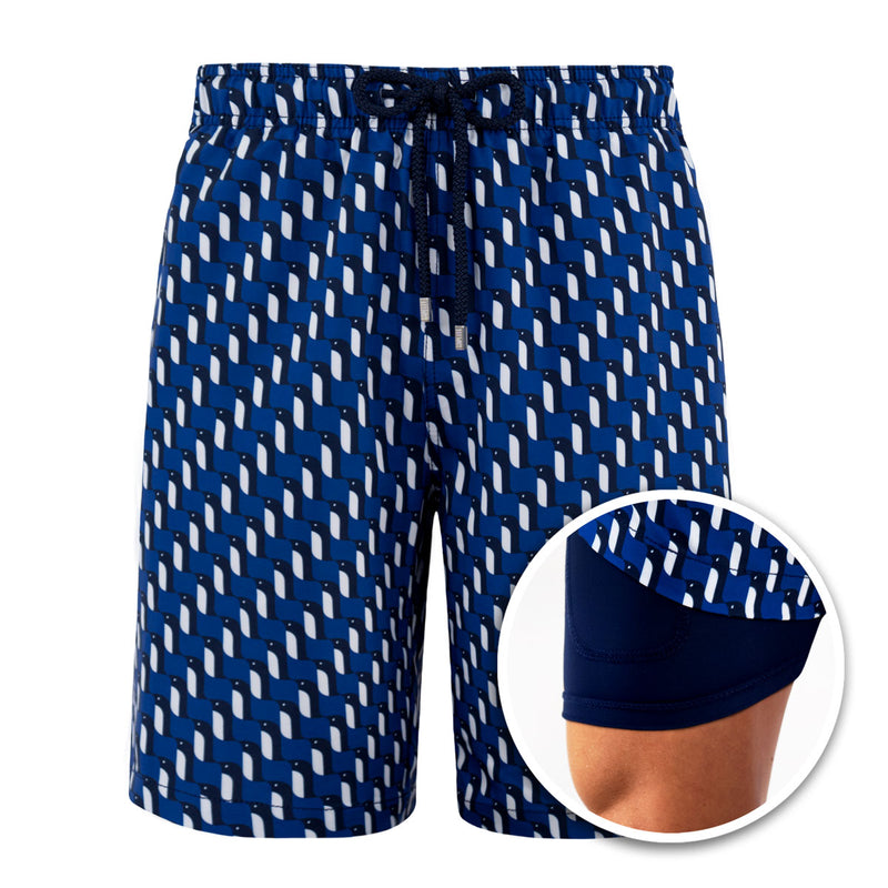 Blue Penguins - Long-Length Hybrid Short - Capelle Miami