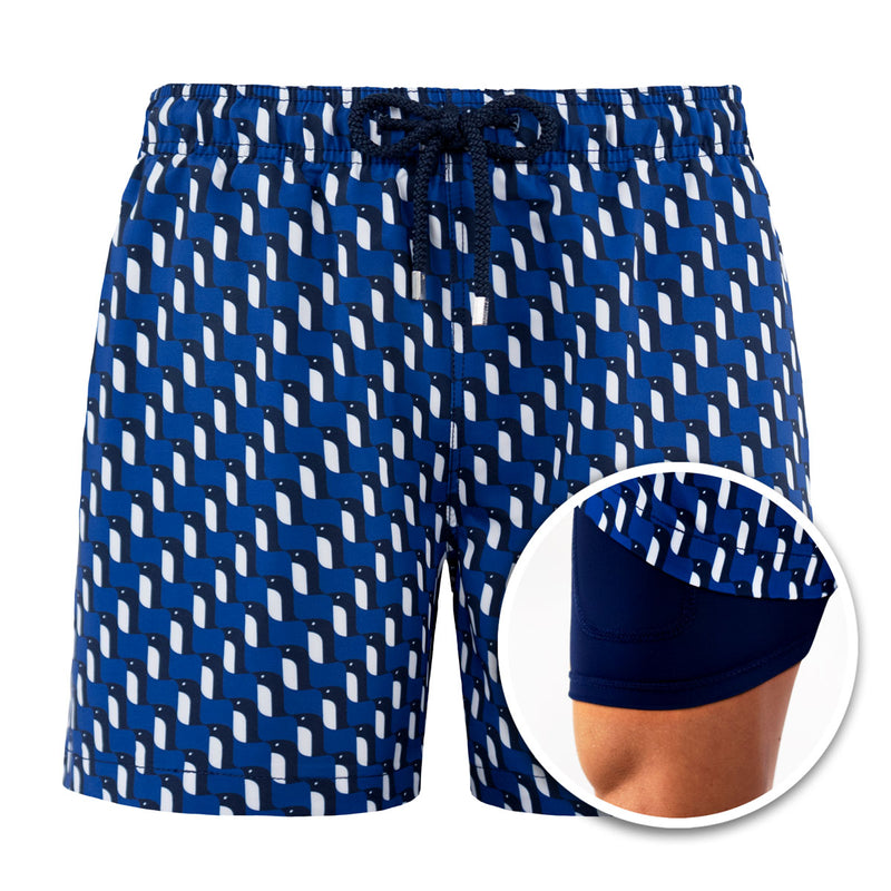 Blue Penguins - Mid-Length Hybrid Short - Capelle Miami