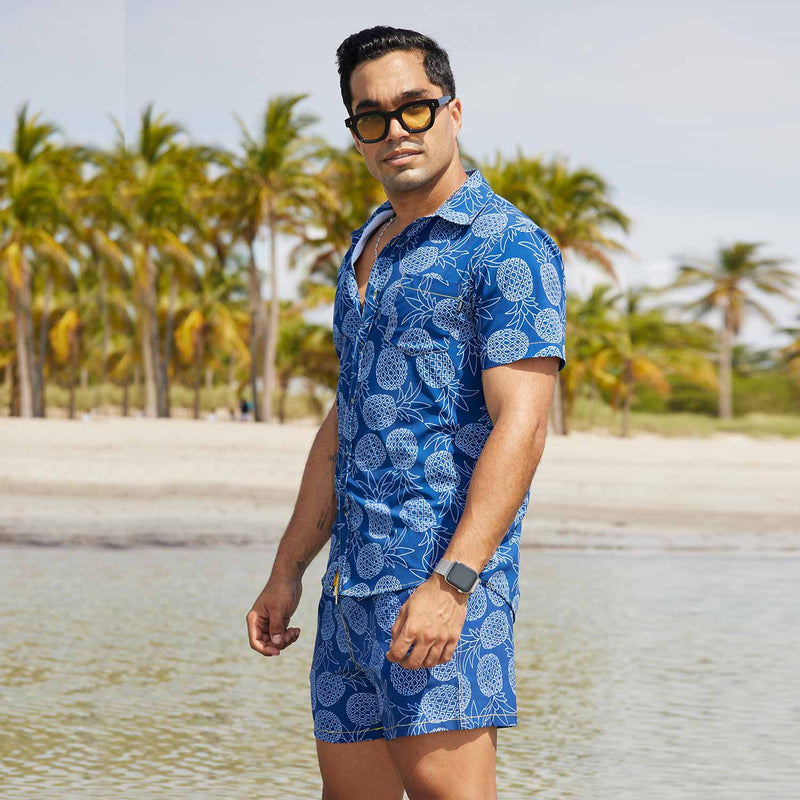 Blue Pineapple- Tailored Shirt - Capelle Miami